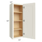RTA Cambridge Antique White Glaze 15" x 42" Wall Cabinet with 2 Decorative End Panels