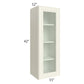 RTA Cambridge Antique White Glaze 15" x 42" Wall Glass Door Cabinet (Prepped for Glass Doors) with 1 Decorative End Panel