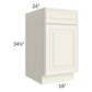 RTA Cambridge Antique White Glaze 18" Base Cabinet with 1 Decorative End Panel and 1 Roll Out Tray