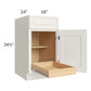RTA Cambridge Antique White Glaze 18" Base Cabinet with 1 Rollout Tray and 1 Decorative End Panel
