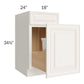 RTA Cambridge Antique White Glaze 18" Base Cabinet with Double Trashcan Pullout