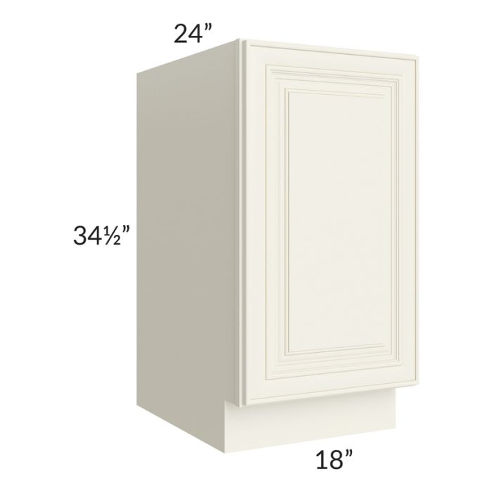 RTA Cambridge Antique White Glaze 18" Full Height Door Base Cabinet