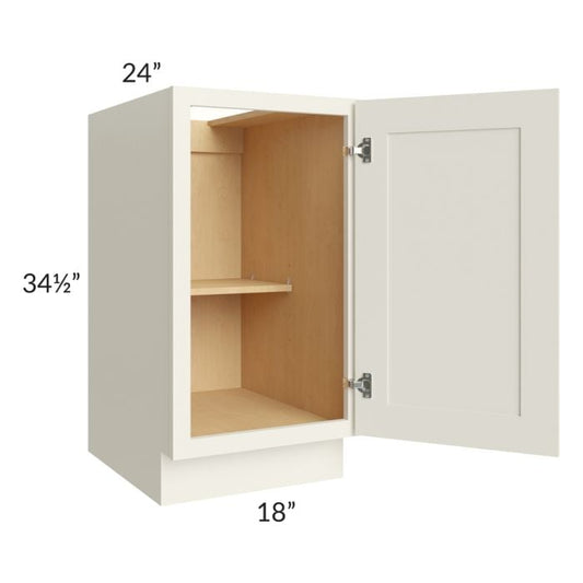 RTA Cambridge Antique White Glaze 18" Full Height Door Base Cabinet with 1 Roll Out Tray