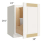 RTA Cambridge Antique White Glaze 18" Full Height Door Base Cabinet with Double Trashcan Pullout and 1 Decorative End Panel