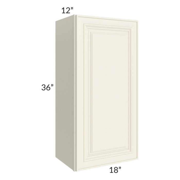 RTA Cambridge Antique White Glaze 18" x 36" Wall Cabinet with 1 Decorative End Panel