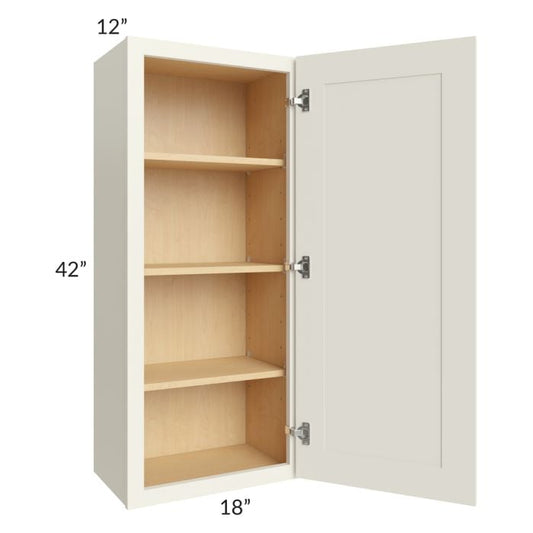 RTA Cambridge Antique White Glaze 18" x 42" Wall Cabinet with 2 Decorative End Panels