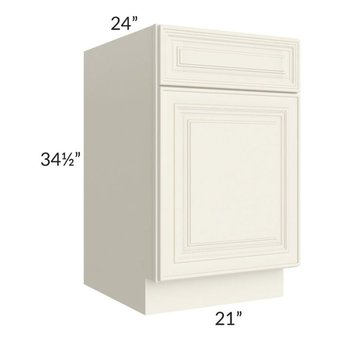 RTA Cambridge Antique White Glaze 21" Base Cabinet with 2 Decorative End Panels