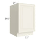 RTA Cambridge Antique White Glaze 21" Full Height Door Base Cabinet