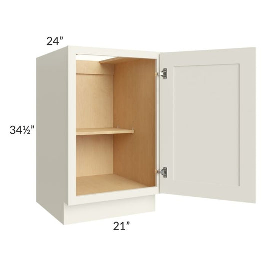 RTA Cambridge Antique White Glaze 21" Full Height Door Base Cabinet with 2 Decorative End Panels