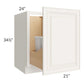 RTA Cambridge Antique White Glaze 21" Full Height Door Base Cabinet with Double Trashcan Pullout and 2 Decorative End Panels