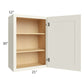 RTA Cambridge Antique White Glaze 21" x 30" Wall Cabinet with 1 Decorative End Panel
