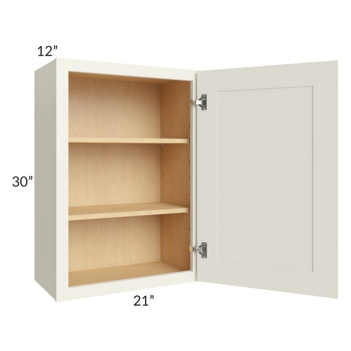 RTA Cambridge Antique White Glaze 21" x 30" Wall Cabinet with 2 Decorative End Panels