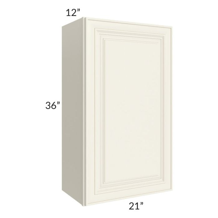 RTA Cambridge Antique White Glaze 21" x 36" Wall Cabinet with 2 Decorative End Panels