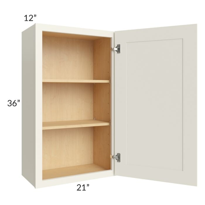 RTA Cambridge Antique White Glaze 21" x 36" Wall Cabinet with 2 Decorative End Panels