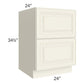 RTA Cambridge Antique White Glaze 24" 2-Drawer Base Cabinet