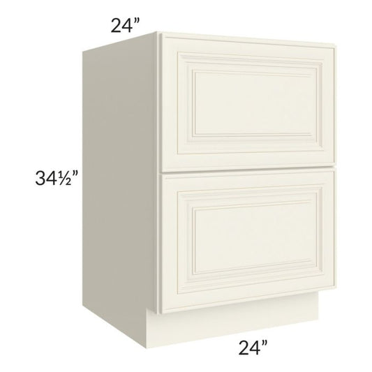 RTA Cambridge Antique White Glaze 24" 2-Drawer Base Cabinet