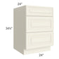RTA Cambridge Antique White Glaze 24" 3-Drawer Base Cabinet