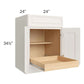 RTA Cambridge Antique White Glaze 24" Base Cabinet with 1 Rollout Tray and 1 Decorative End Panel