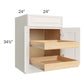 RTA Cambridge Antique White Glaze 24" Base Cabinet with 2 Rollout Trays