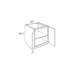 RTA Cambridge Antique White Glaze 24" Full Height Door Base Cabinet with 1 Decorative End Panel and 1 Roll Out Tray