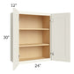 RTA Cambridge Antique White Glaze 24" x 30" Wall Cabinet with 2 Decorative End Panels
