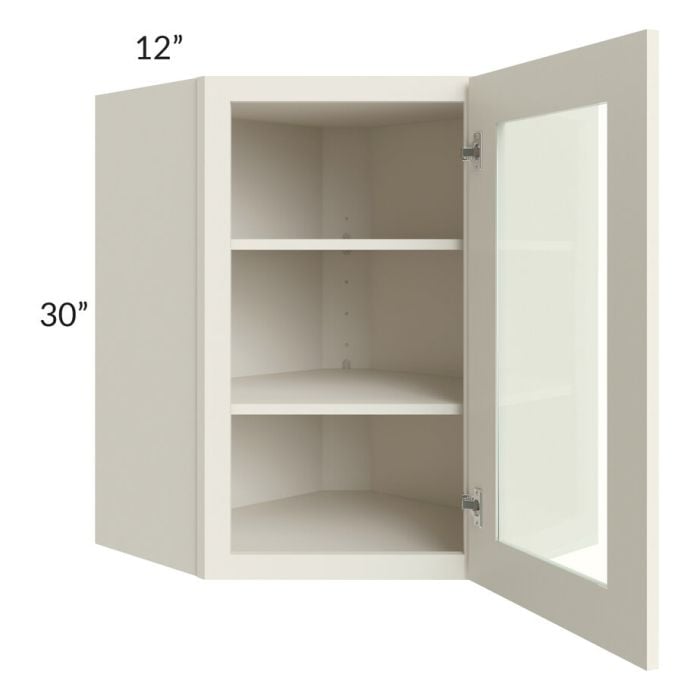 RTA Cambridge Antique White Glaze 24" x 30" Wall Diagonal Corner Cabinet (Prepped for Glass Doors)