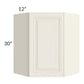 RTA Cambridge Antique White Glaze 24" x 30" Wall Diagonal Corner Cabinet with 1 Decorative End Panel