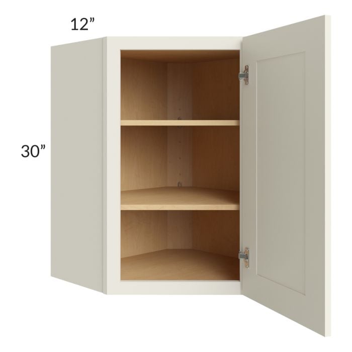 RTA Cambridge Antique White Glaze 24" x 30" Wall Diagonal Corner Cabinet