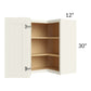 RTA Cambridge Antique White Glaze 24" x 30" Wall Easy Reach Cabinet with 1 Decorative End Panel
