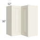 RTA Cambridge Antique White Glaze 24" x 30" Wall Easy Reach Cabinet with 2 Decorative End Panels