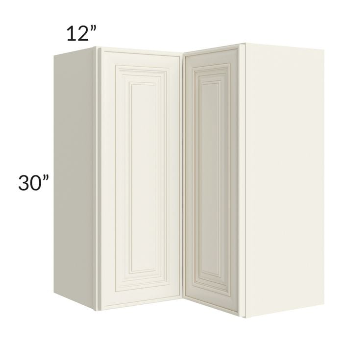 RTA Cambridge Antique White Glaze 24" x 30" Wall Easy Reach Cabinet with 2 Decorative End Panels