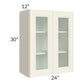 RTA Cambridge Antique White Glaze 24" x 30" Wall Glass Door Cabinet (Prepped for Glass Doors)