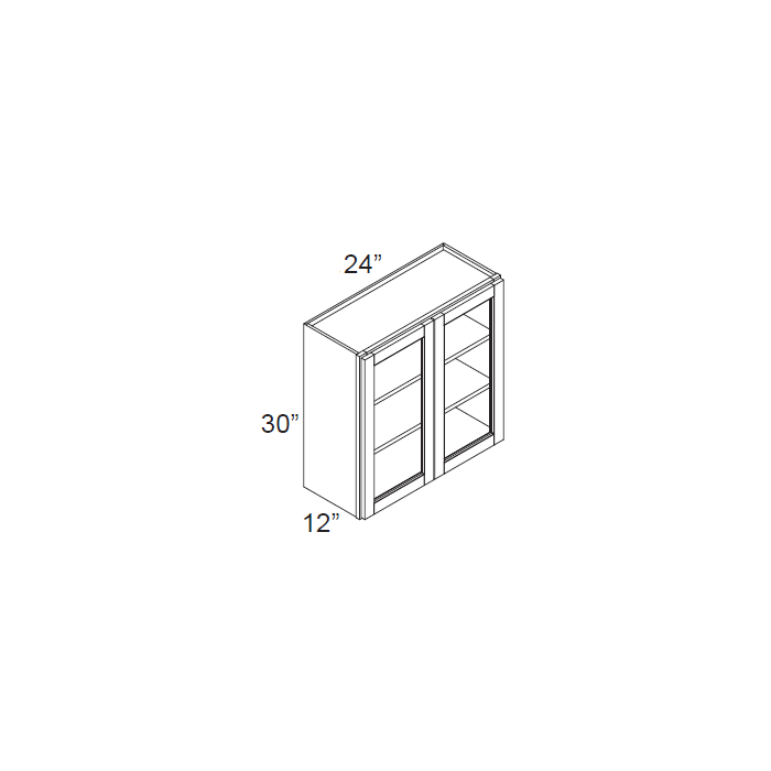 RTA Cambridge Antique White Glaze 24" x 30" Wall Glass Door Cabinet (Prepped for Glass Doors)