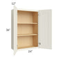 RTA Cambridge Antique White Glaze 24" x 36" Wall Cabinet with 2 Decorative End Panels