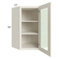 RTA Cambridge Antique White Glaze 24" x 36" Wall Diagonal Corner Cabinet (Prepped for Glass Doors) with 1 Decorative End Panel