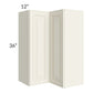 RTA Cambridge Antique White Glaze 24" x 36" Wall Easy Reach Cabinet with 1 Decorative End Panel