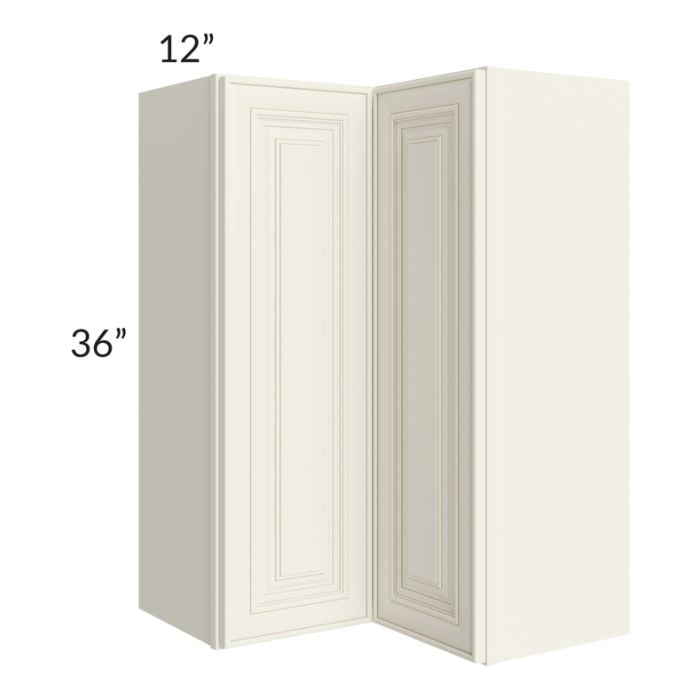 RTA Cambridge Antique White Glaze 24" x 36" Wall Easy Reach Cabinet with 1 Decorative End Panel