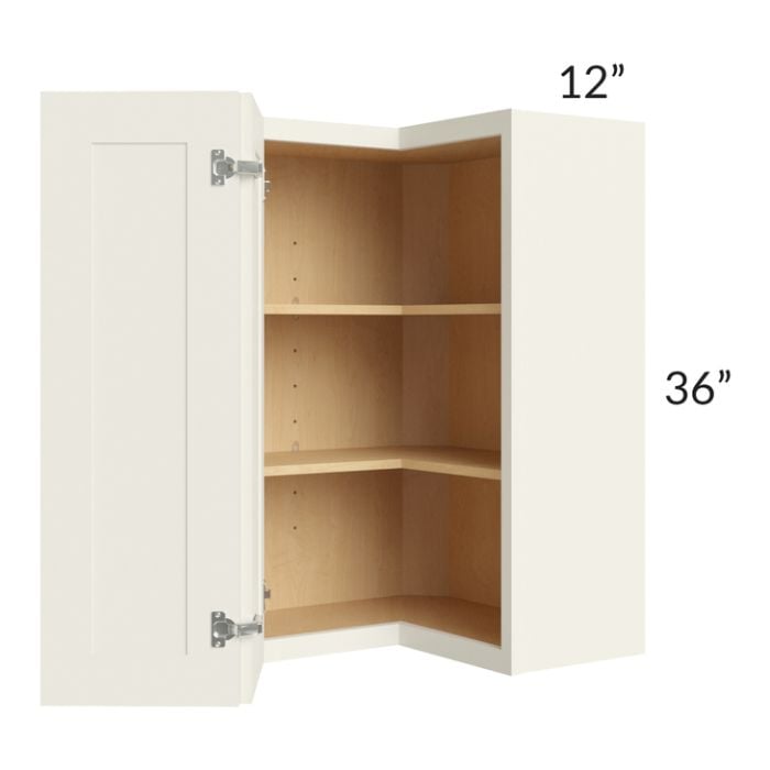RTA Cambridge Antique White Glaze 24" x 36" Wall Easy Reach Cabinet with 1 Decorative End Panel