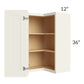 RTA Cambridge Antique White Glaze 24" x 36" Wall Easy Reach Cabinet with 2 Decorative End Panels