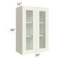RTA Cambridge Antique White Glaze 24" x 36" Wall Glass Door Cabinet (Prepped for Glass Doors)