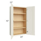 RTA Cambridge Antique White Glaze 24" x 42" Wall Cabinet