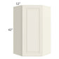 RTA Cambridge Antique White Glaze 24" x 42" Wall Diagonal Corner Cabinet with 2 Decorative End Panels