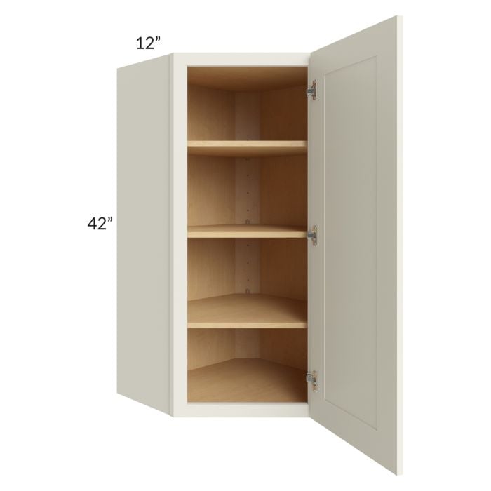 RTA Cambridge Antique White Glaze 24" x 42" Wall Diagonal Corner Cabinet