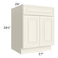 RTA Cambridge Antique White Glaze 27" Base Cabinet with 1 Decorative End Panel