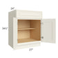 RTA Cambridge Antique White Glaze 27" Base Cabinet with 1 Roll Out Tray
