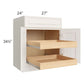 RTA Cambridge Antique White Glaze 27" Base Cabinet with 2 Rollout Trays and 2 Decorative End Panels