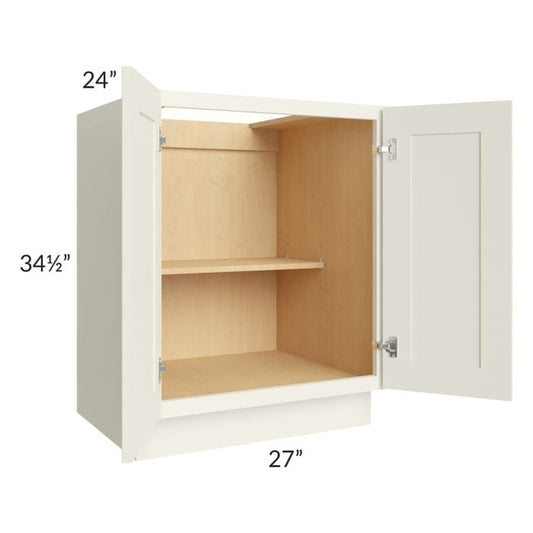 RTA Cambridge Antique White Glaze 27" Full Height Door Base Cabinet with 1 Decorative End Panel