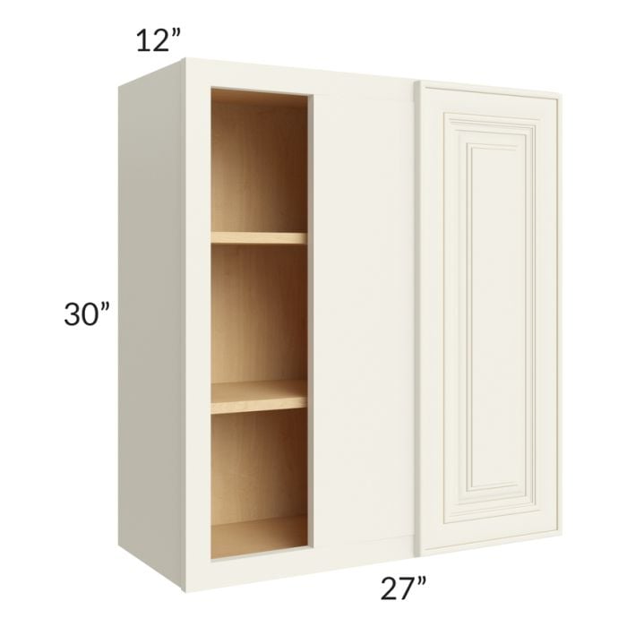 RTA Cambridge Antique White Glaze 27" x 30" Wall Blind Cabinet with 1 Decorative End Panel