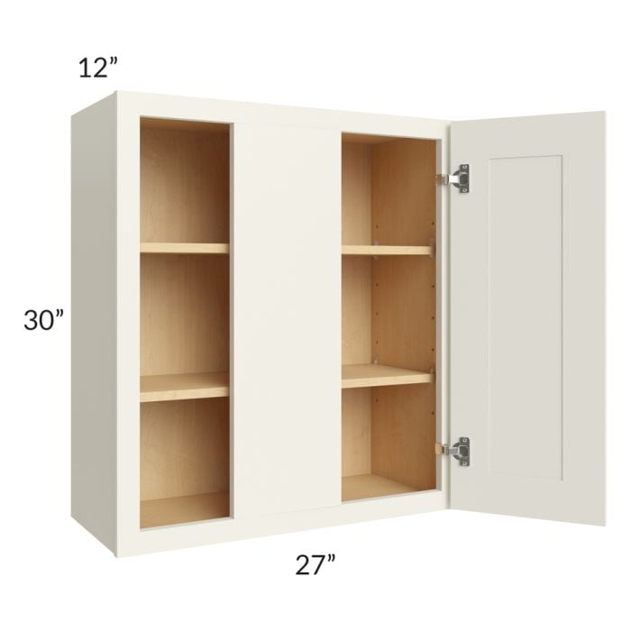 RTA Cambridge Antique White Glaze 27" x 30" Wall Blind Cabinet with 1 Decorative End Panel