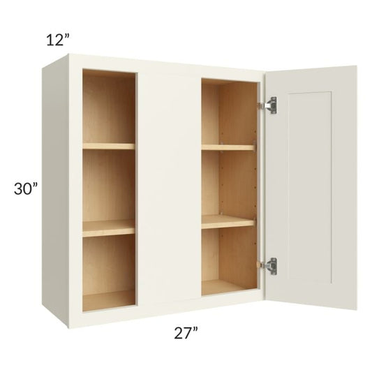 RTA Cambridge Antique White Glaze 27" x 30" Wall Blind Cabinet with 1 Decorative End Panel